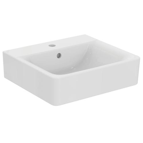 Immagine di Ideal Standard CONNECT lavabo Cube L.50 cm, monoforo, con troppopieno, colore bianco E713801