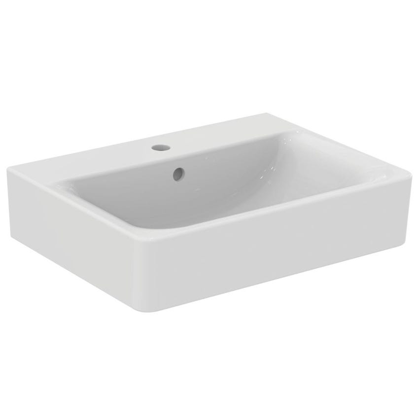 Immagine di Ideal Standard CONNECT lavabo Cube L.60 cm, monoforo, con troppopieno, colore bianco E714101