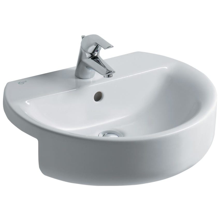 Immagine di Ideal Standard CONNECT lavabo Sphere da semincasso L.55 cm, monoforo, con troppopieno, colore bianco E792301