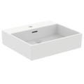 Immagine di Ideal Standard EXTRA lavabo smaltato  rettangolare sospeso o da appoggio L.50 cm, monoforo, con troppopieno, colore bianco T372601