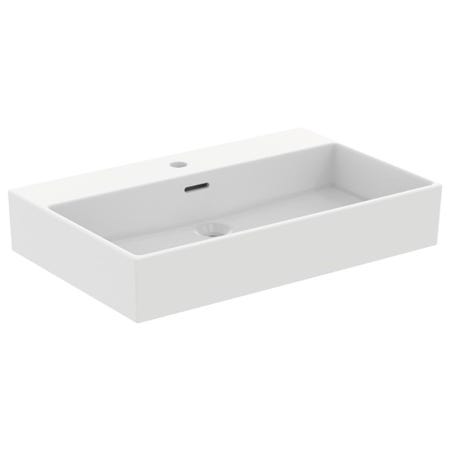 Immagine di Ideal Standard EXTRA lavabo smaltato rettangolare sospeso o da appoggio L.70 cm, monoforo, con troppopieno, colore bianco T372801