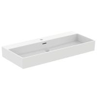 Immagine di Ideal Standard EXTRA lavabo rettangolare sospeso o da appoggio L.100 cm, monoforo, con troppopieno, colore bianco T373001