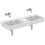 Immagine di Ideal Standard EXTRA lavabo doppio rettangolare sospeso o da appoggio L.120 cm, con troppopieno, colore bianco T391101