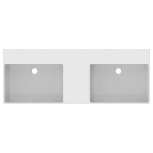 Immagine di Ideal Standard EXTRA lavabo doppio rettangolare sospeso o da appoggio L.120 cm, con troppopieno, colore bianco T391101