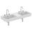 Immagine di Ideal Standard EXTRA lavabo doppio rettangolare da appoggio L.120 cm, 3 fori, con troppopieno, colore bianco T391401