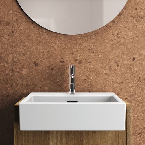 Immagine di Ideal Standard EXTRA lavabo rettangolare da semincasso L.50 cm, monoforo, con troppopieno, colore bianco finitura opaco T3735V1