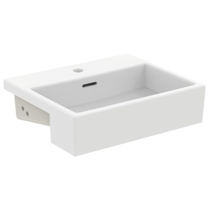 Immagine di Ideal Standard EXTRA lavabo rettangolare da semincasso L.50 cm, monoforo, con troppopieno, colore bianco T373501