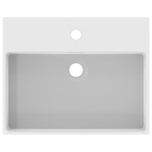 Immagine di Ideal Standard EXTRA lavabo rettangolare da appoggio L.50 cm, monoforo, con troppopieno, colore bianco T374101