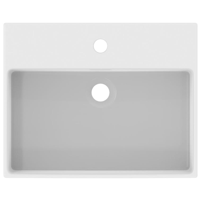 Immagine di Ideal Standard EXTRA lavabo rettangolare da appoggio L.50 cm, monoforo, con troppopieno, colore bianco T374101