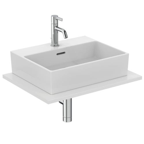 Immagine di Ideal Standard EXTRA lavabo rettangolare da appoggio L.50 cm, monoforo, con troppopieno, colore bianco T374101