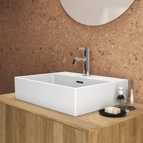 Ideal Standard T374101 EXTRA lavabo rettangolare da appoggio L.50 cm,  monoforo, con troppopieno, colore bianco