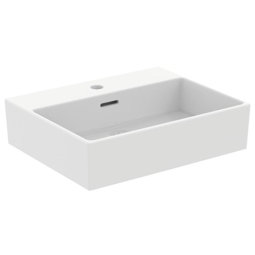 Immagine di Ideal Standard EXTRA lavabo rettangolare da appoggio L.50 cm, monoforo, con troppopieno, colore bianco T374101