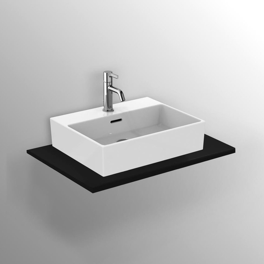 Ideal Standard T374101 EXTRA lavabo rettangolare da appoggio L.50 cm,  monoforo, con troppopieno, colore bianco