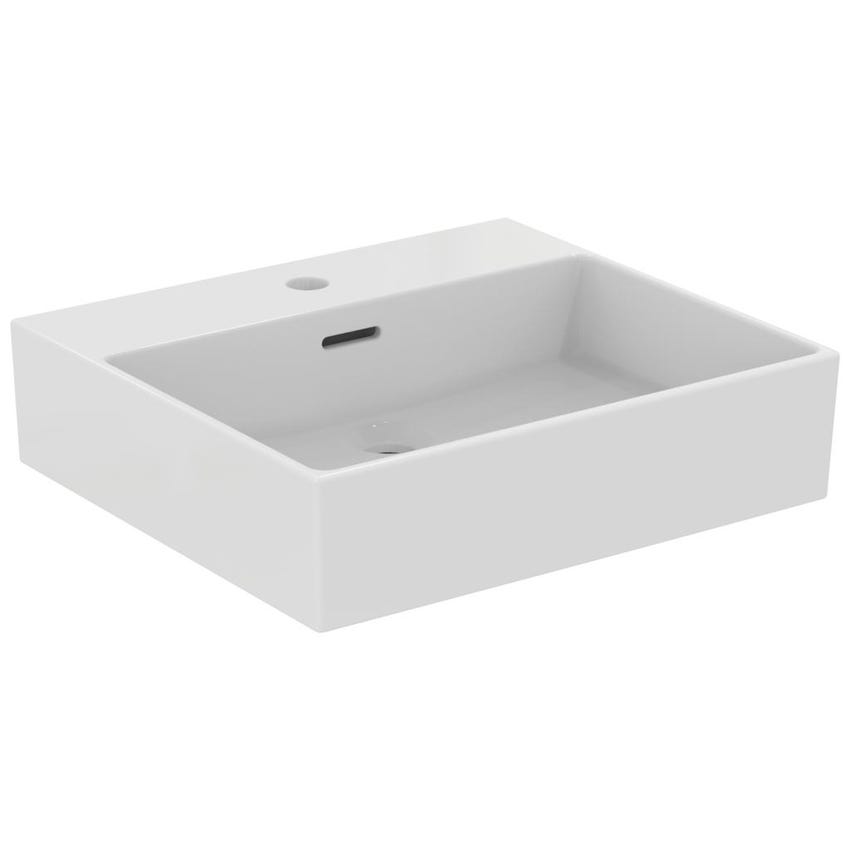 Immagine di Ideal Standard EXTRA lavabo rettangolare da appoggio L.50 cm, monoforo, con troppopieno, colore bianco T388401