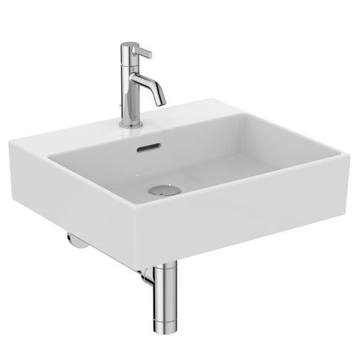 Immagine di Ideal Standard EXTRA lavabo rettificato rettangolare sospeso o da appoggio L.50 cm, monoforo, con troppopieno, colore bianco T388401