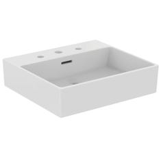 Immagine di Ideal Standard EXTRA lavabo rettificato rettangolare sospeso o da appoggio L.50 cm, 3 fori, con troppopieno, colore bianco T388501