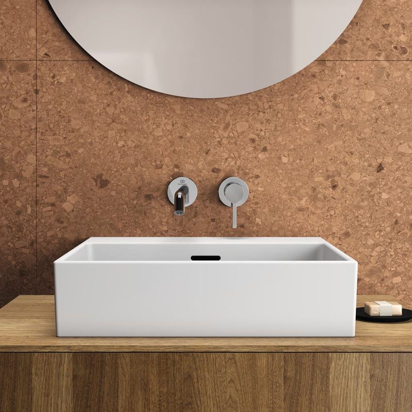 Immagine di Ideal Standard EXTRA lavabo rettificato rettangolare sospeso o da appoggio L.50 cm, con troppopieno, colore bianco T388601