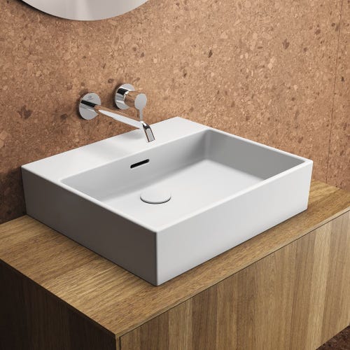 Immagine di Ideal Standard EXTRA lavabo rettificato rettangolare sospeso o da appoggio L.50 cm, con troppopieno, colore bianco T388601