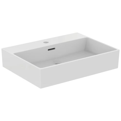 Immagine di Ideal Standard EXTRA lavabo rettangolare da appoggio L.60 cm, monoforo, con troppopieno, colore bianco T388901