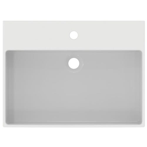 Immagine di Ideal Standard EXTRA lavabo rettangolare da appoggio L.60 cm, monoforo, con troppopieno, colore bianco T388901