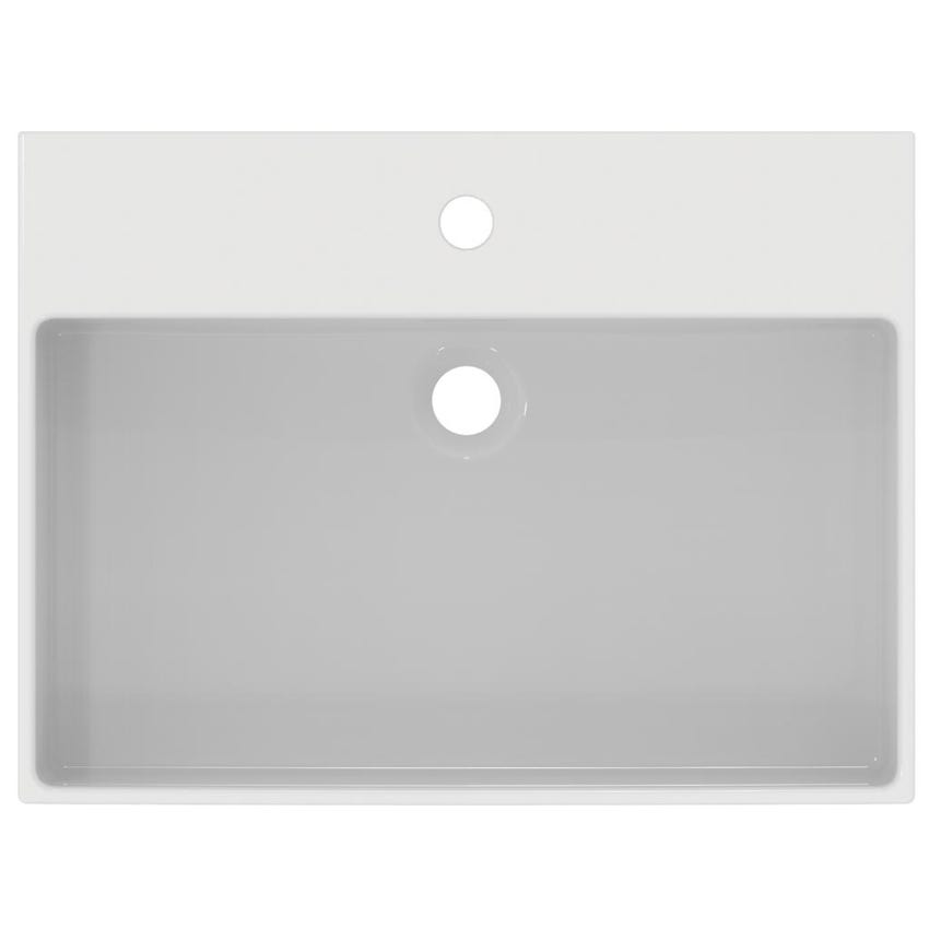 Immagine di Ideal Standard EXTRA lavabo rettangolare da appoggio L.60 cm, monoforo, con troppopieno, colore bianco T388901