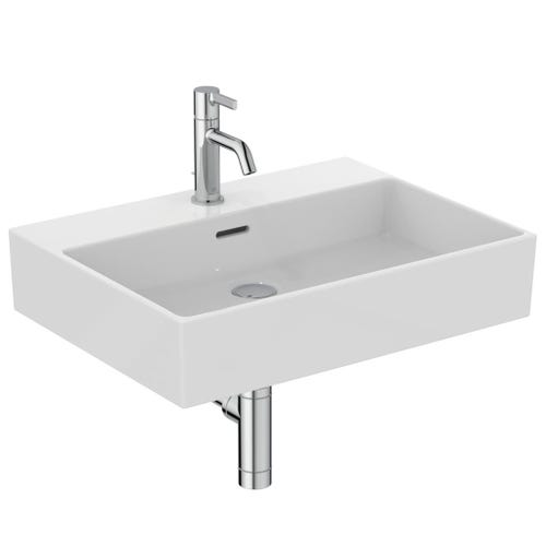 Immagine di Ideal Standard EXTRA lavabo rettangolare da appoggio L.60 cm, monoforo, con troppopieno, colore bianco T388901