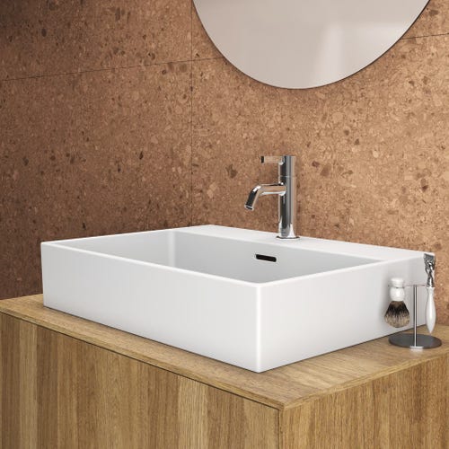 Immagine di Ideal Standard EXTRA lavabo rettangolare da appoggio L.60 cm, monoforo, con troppopieno, colore bianco T388901