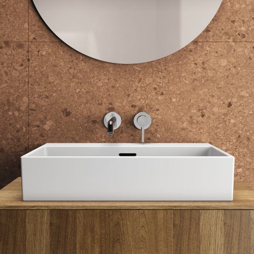 Immagine di Ideal Standard EXTRA lavabo rettangolare da appoggio L.60 cm, con troppopieno, colore bianco T389101