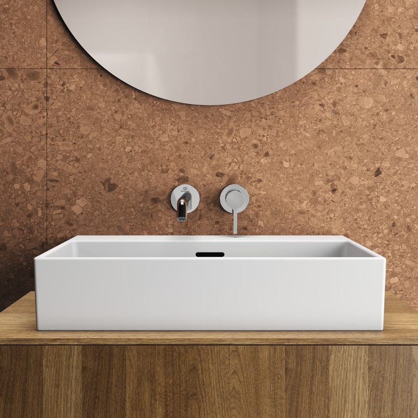Immagine di Ideal Standard EXTRA lavabo rettangolare da appoggio L.60 cm, con troppopieno, colore bianco T389101