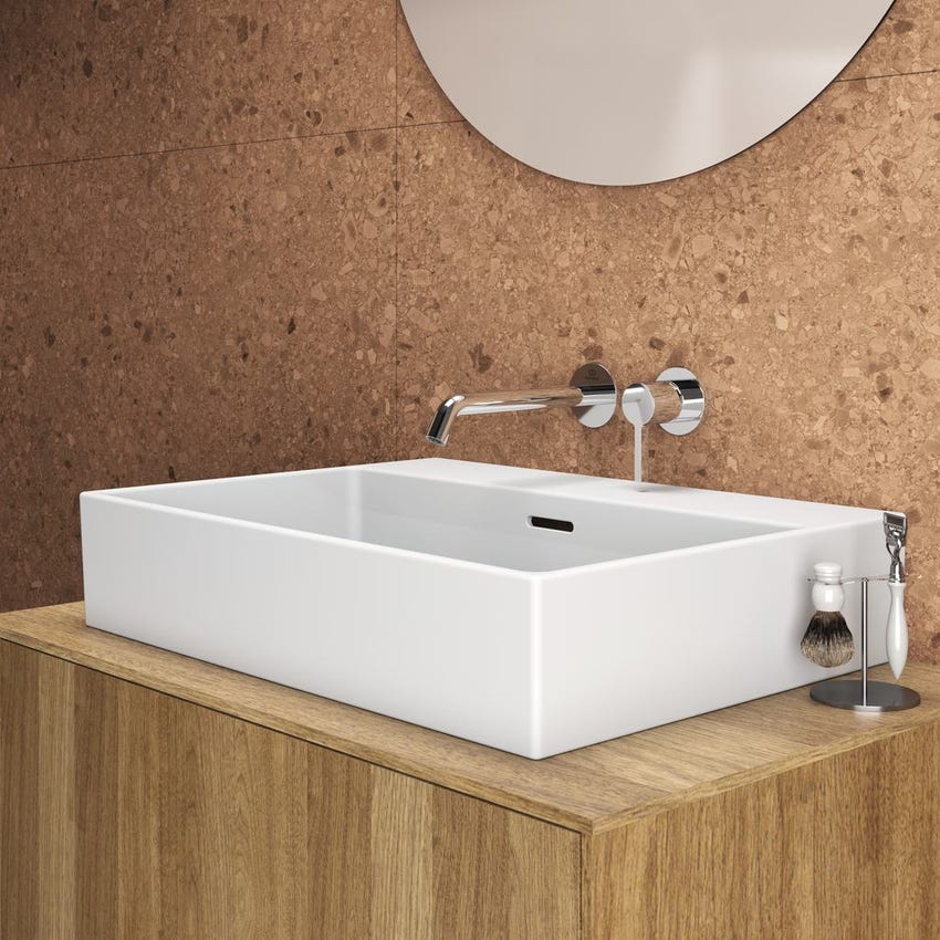 Immagine di Ideal Standard EXTRA lavabo rettangolare da appoggio L.60 cm, con troppopieno, colore bianco T389101