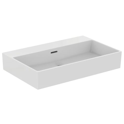Immagine di Ideal Standard EXTRA lavabo smaltato rettangolare sospeso o da appoggio L.70 cm, con troppopieno, colore bianco T389301