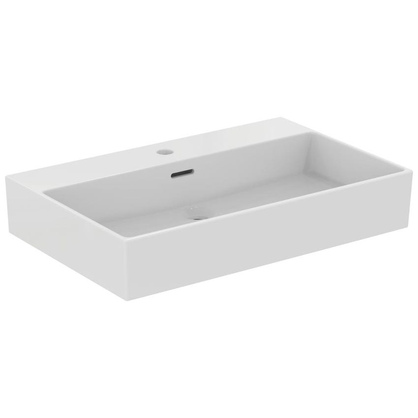 Immagine di Ideal Standard EXTRA lavabo rettangolare da appoggio L.70 cm, monoforo, con troppopieno, colore bianco T389401