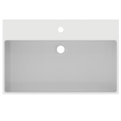 Immagine di Ideal Standard EXTRA lavabo rettificato rettangolare sospeso o da appoggio L.70 cm, monoforo, con troppopieno, colore bianco T389401