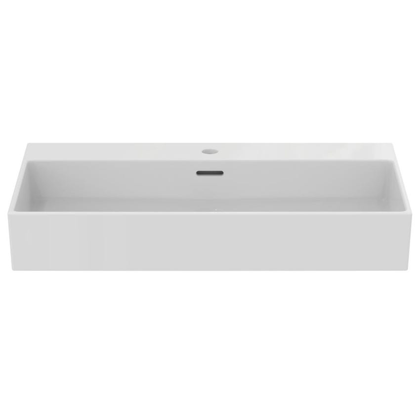Immagine di Ideal Standard EXTRA lavabo rettangolare da appoggio L.80 cm, monoforo, con troppopieno, colore bianco T389901