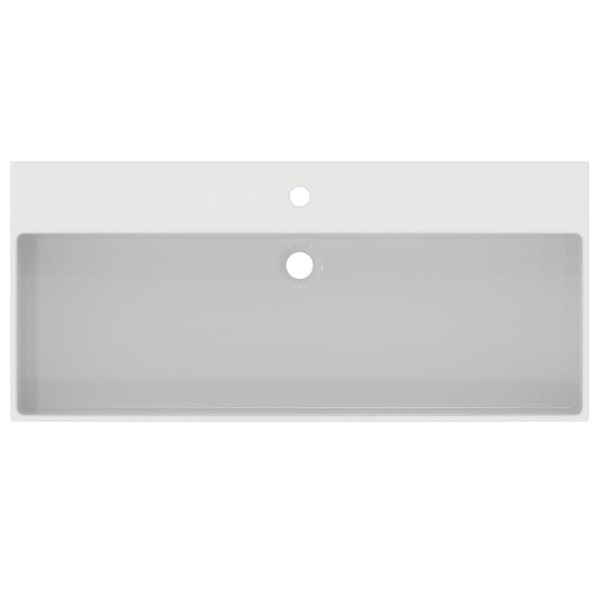 Immagine di Ideal Standard EXTRA lavabo rettangolare da appoggio L.100 cm, monoforo, con troppopieno, colore bianco T390501