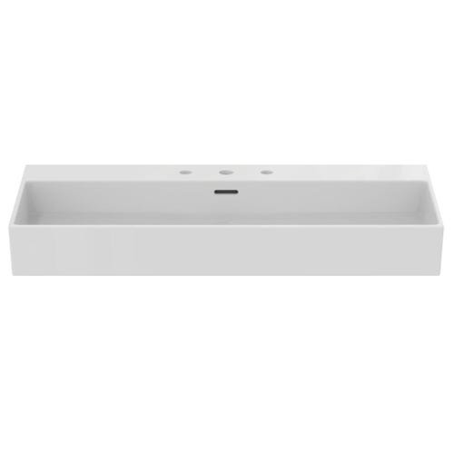 Immagine di Ideal Standard EXTRA lavabo rettangolare da appoggio L.100 cm, 3 fori, con troppopieno, colore bianco T390701