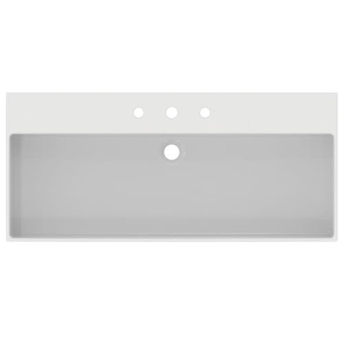 Immagine di Ideal Standard EXTRA lavabo rettangolare da appoggio L.100 cm, 3 fori, con troppopieno, colore bianco T390701