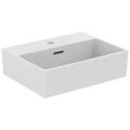 Immagine di Ideal Standard EXTRA lavamani rettificato sospeso o da appoggio L.45 cm, monoforo, con troppopieno, colore bianco T391701