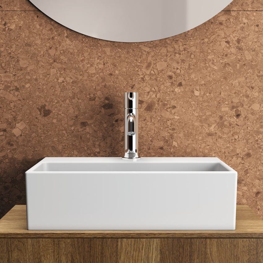 Immagine di Ideal Standard EXTRA lavamani rettificato sospeso o da appoggio L.45 cm, monoforo, con troppopieno, colore bianco T391701