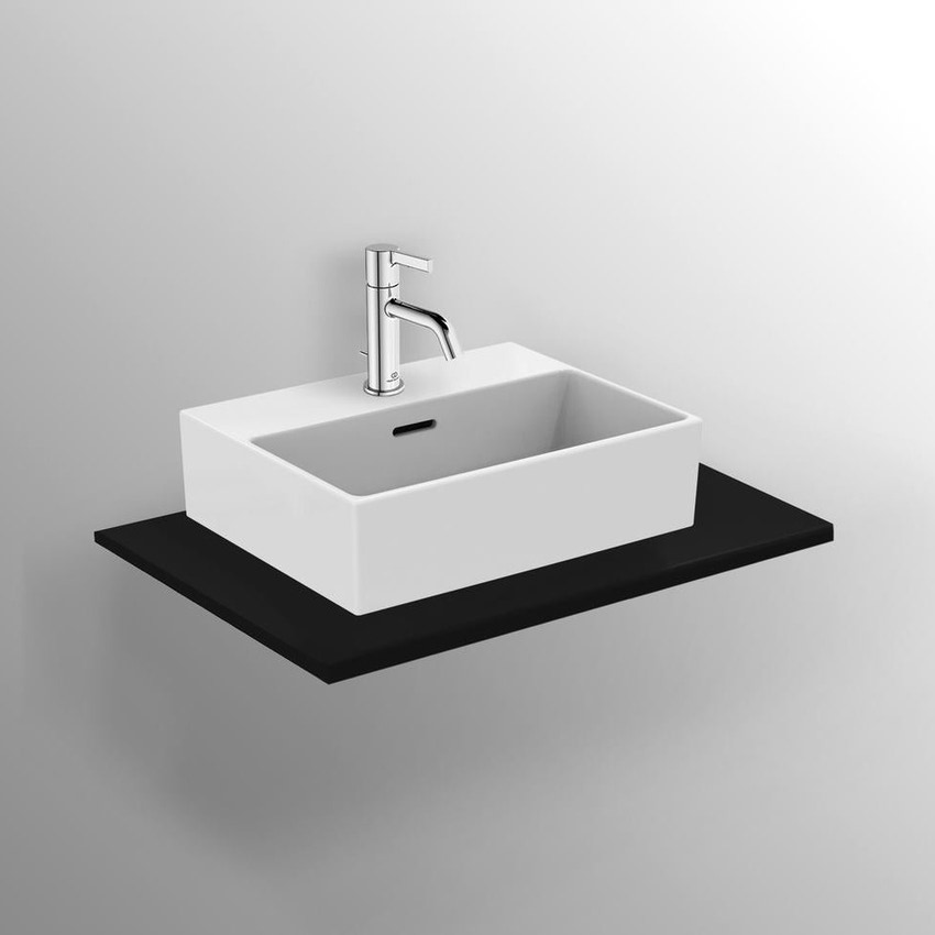 Immagine di Ideal Standard EXTRA lavamani rettificato sospeso o da appoggio L.45 cm, monoforo, con troppopieno, colore bianco T391701