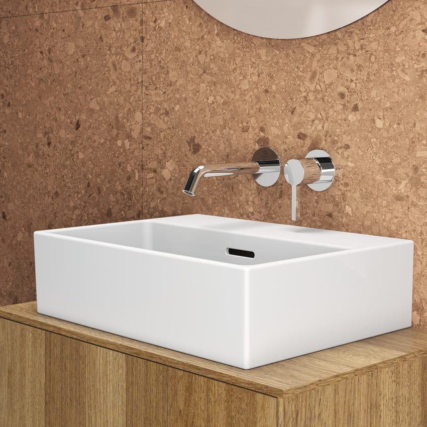 Immagine di Ideal Standard EXTRA lavamani rettificato sospeso o da appoggio L.45 cm, con troppopieno, colore bianco T391801