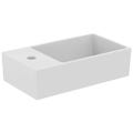 Immagine di Ideal Standard EXTRA lavamani asimmetrico da appoggio L.45 cm, monoforo, con troppopieno, colore bianco T392001
