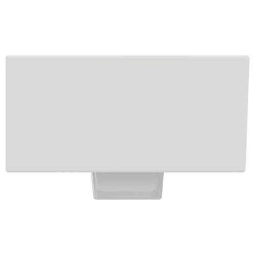 Immagine di Ideal Standard EXTRA lavamani asimmetrico da appoggio L.45 cm, monoforo, con troppopieno, colore bianco T392001