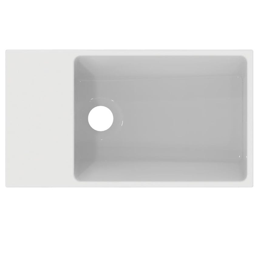 Immagine di Ideal Standard EXTRA lavamani asimmetrico da appoggio L.45 cm, con troppopieno, colore bianco T392101