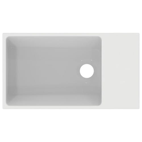 Immagine di Ideal Standard EXTRA lavamani asimmetrico sospeso o da appoggio L.45 cm, con troppopieno, colore bianco T392201