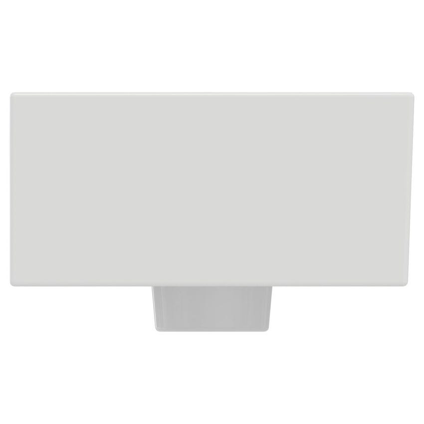 Immagine di Ideal Standard EXTRA lavamani asimmetrico da appoggio L.45 cm, monoforo, con troppopieno, colore bianco T392301
