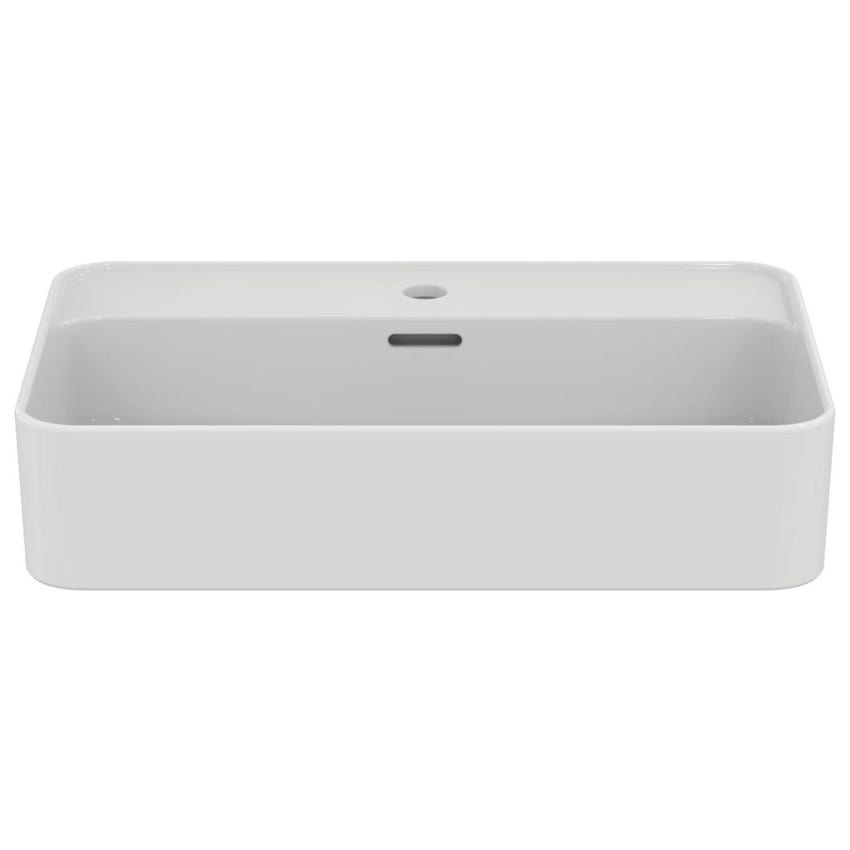 Immagine di Ideal Standard STRADA II lavabo rettangolare da appoggio L.60 cm monoforo, con troppopieno, colore bianco T299801