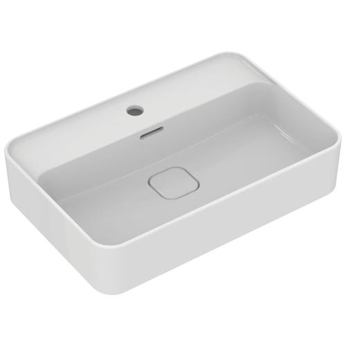 Immagine di Ideal Standard STRADA II lavabo rettangolare da appoggio L.60 cm monoforo, con troppopieno, colore bianco T299801
