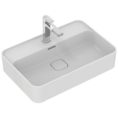 Immagine di Ideal Standard STRADA II lavabo rettangolare da appoggio L.60 cm monoforo, con troppopieno, colore bianco T299801
