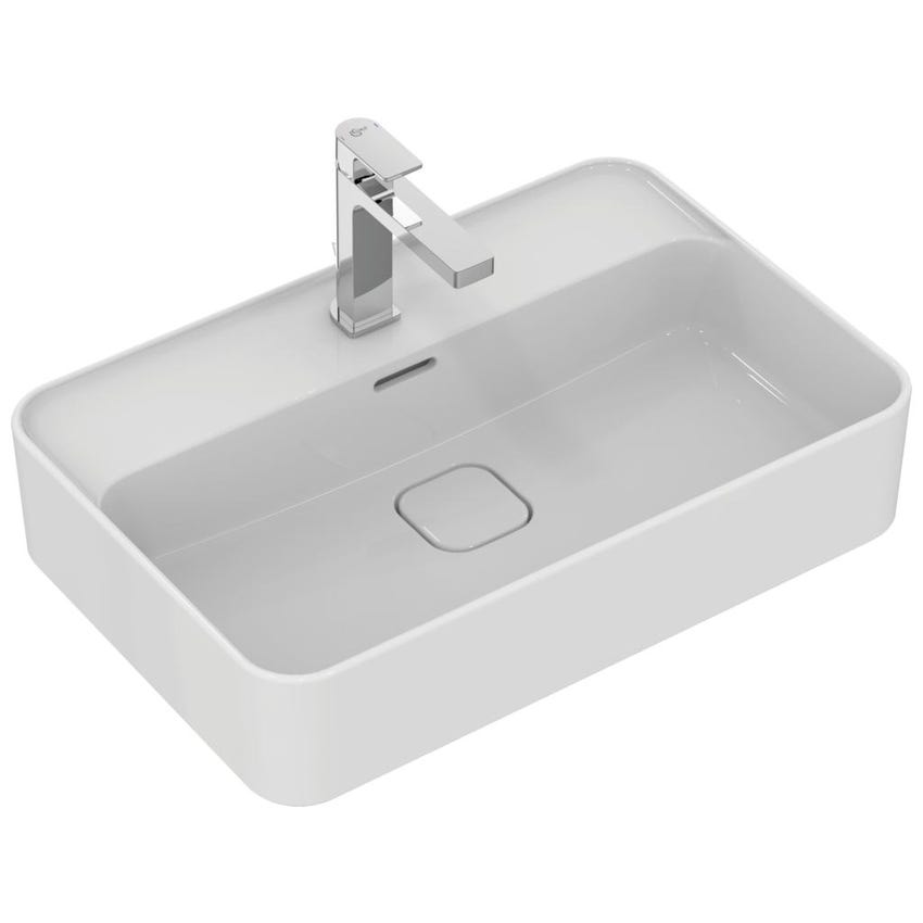 Immagine di Ideal Standard STRADA II lavabo rettangolare da appoggio L.60 cm monoforo, con troppopieno, colore bianco T299801